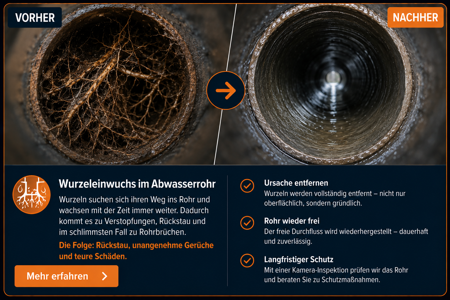 Wurzeleinwuchs Rohr